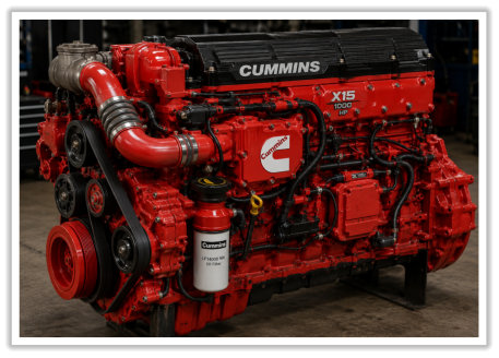 Picture of a Cummins engine showing that we work on those.